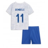 Frankreich Ousmane Dembele #11 Auswärts Trikotsatz Kinder WM 2022 Kurzarm (+ Kurze Hosen)